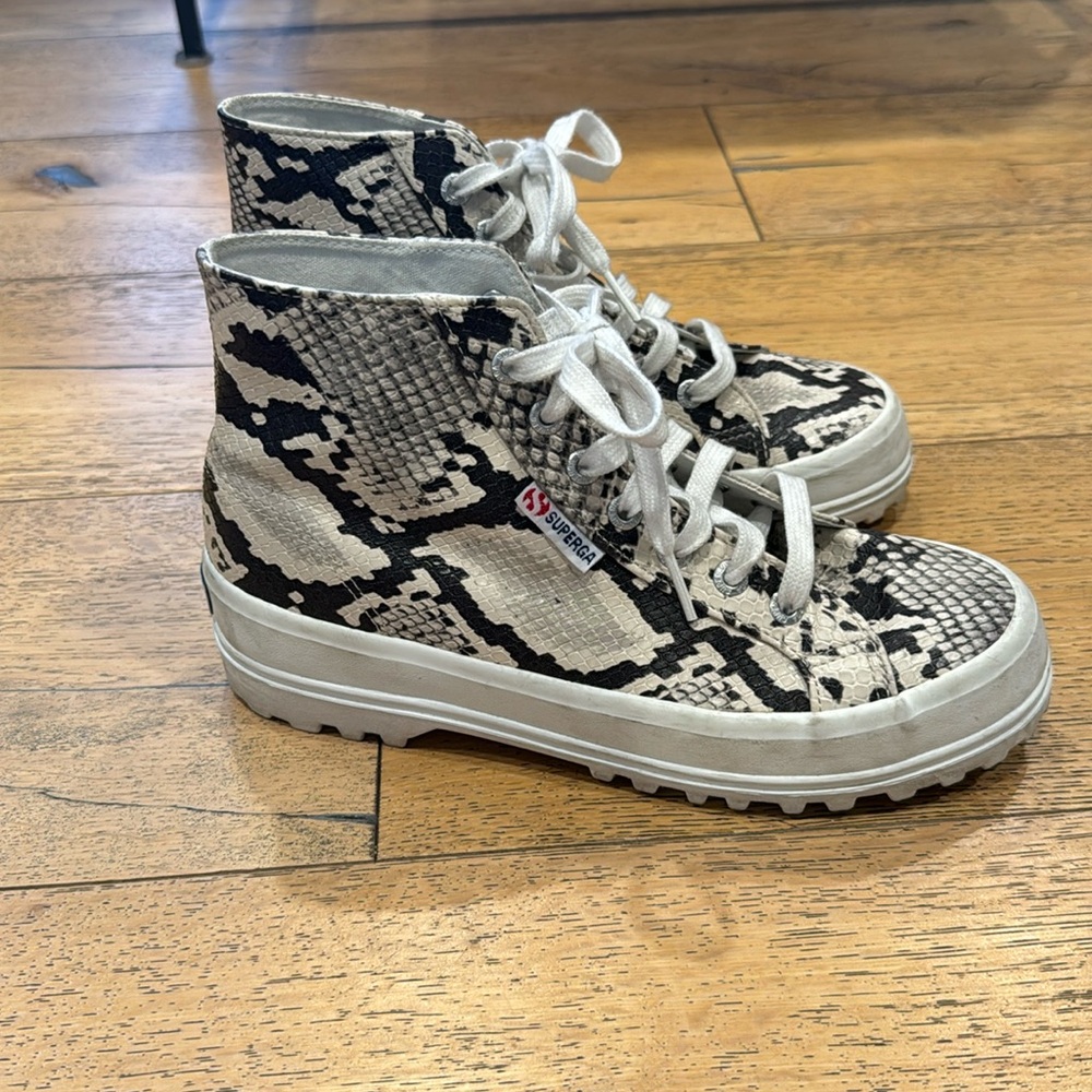 Superga Snake Skin High Top Sneakers